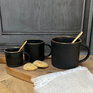 Luxury Stoneware Gold and Black Mugs